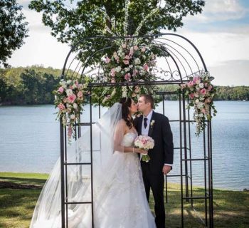 Sweet wedding kiss