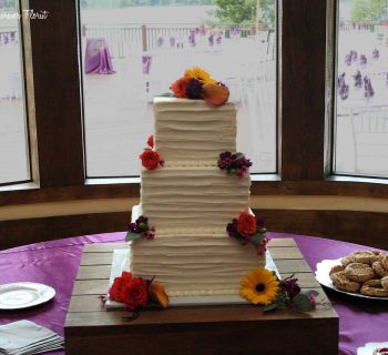 Three tiered wedding cake