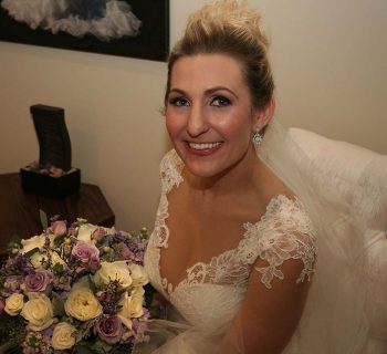 Vintage bride and bouquet