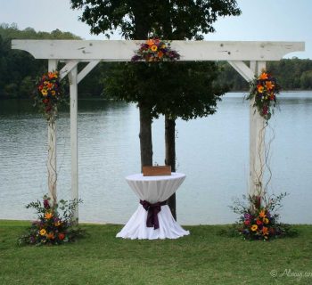 Wedding pergola spray arrangements