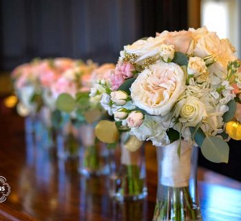 Bridal bouquet on bella collina counter