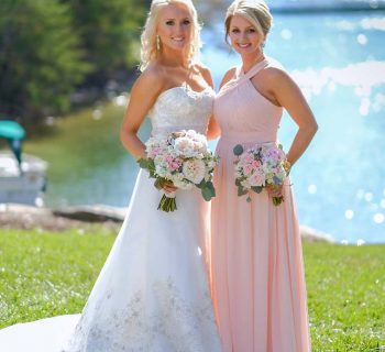 Bride and maid of honor with bouquets