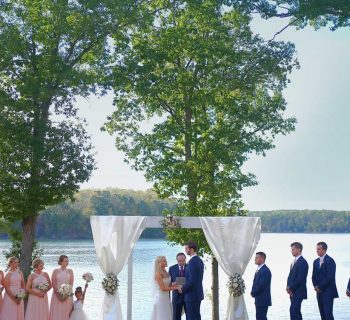 Captivating lake background for wedding