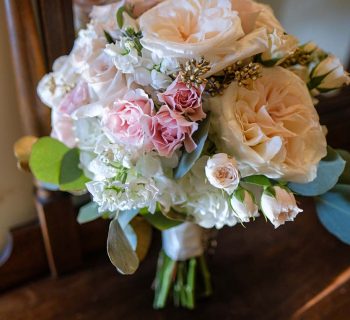 Elegant bridal bouquet on display