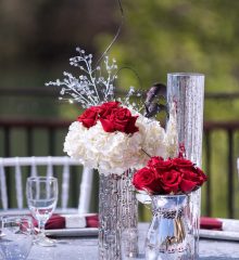 Roses and hydrangea