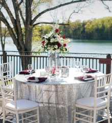 Wedding reception table centerpiece